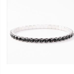 Touchstone Crystal Black and Silver Bracelet